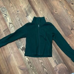 Adorable Brandy Melville John Galt long sleeve Forest green zip up.